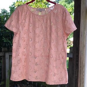 Loft Soft Pink Lace Tee